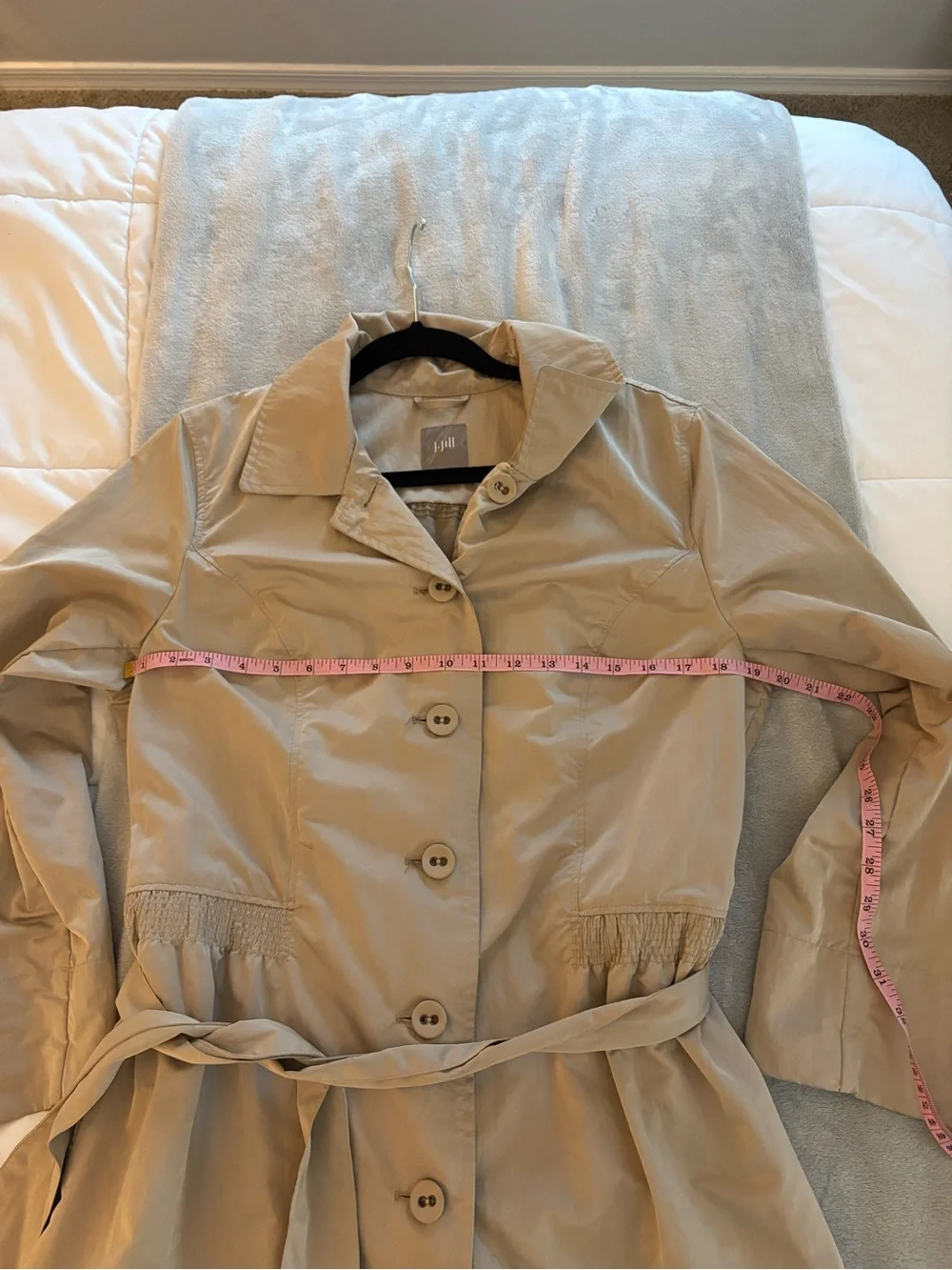 J. Jill Women’s Light Beige Tie-Waist Trench Coat